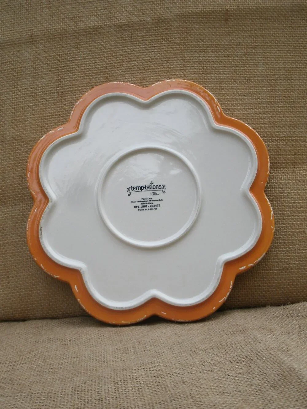 Vintage Temptations by Tara Floral Lace Stoneware Tart Dish
